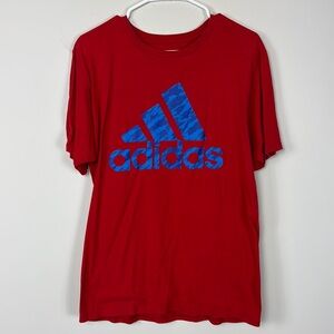 adidas Red and Blue Short Sleeve Tee